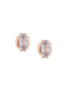 Natalie Marie 9kt Rose Gold Marquise Sapphire Studs - Blue