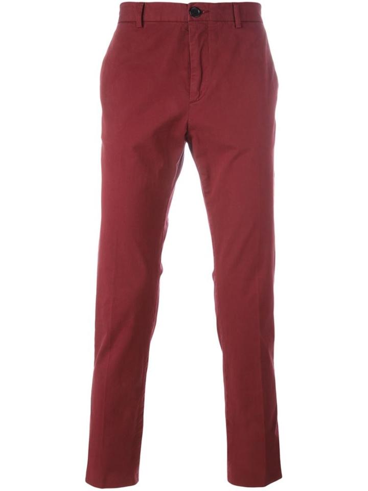 Ps By Paul Smith Classic Chinos, Men's, Size: 31, Red, Cotton/spandex/elastane