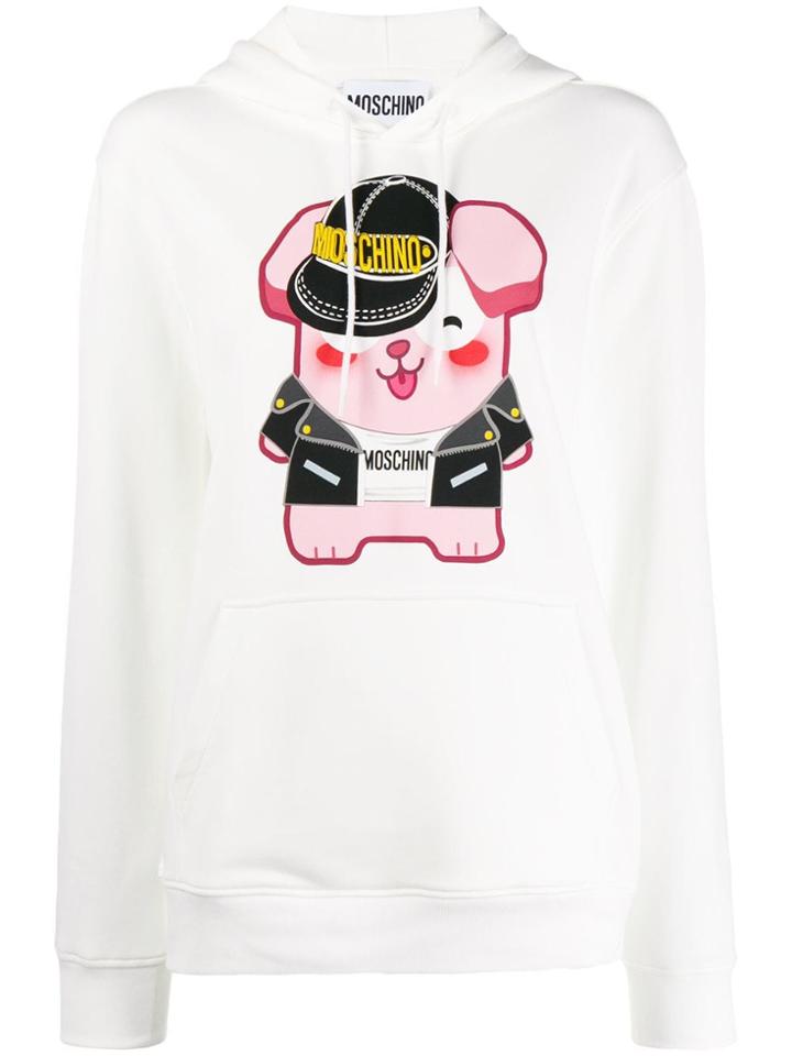 Moschino Graphic Print Hoodie - White