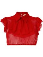 No21 Sheer Ruffled Shirt - Red