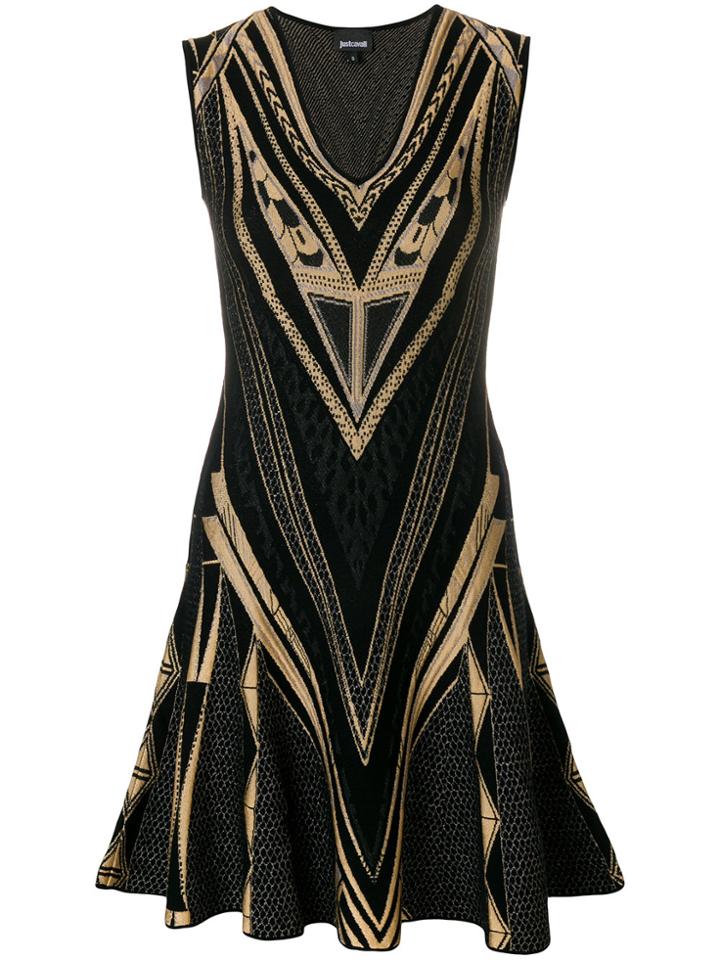 Just Cavalli Intarsia-knit Dress - Black