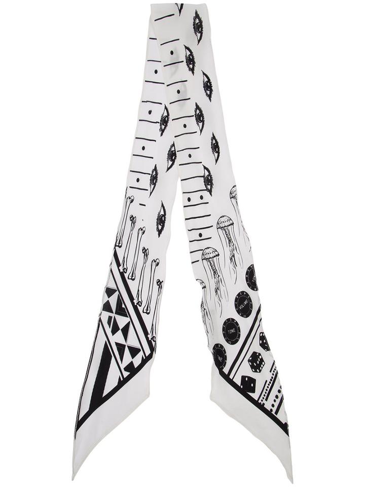 Rockins 'eyes' Printed Skinny Scarf, Women's, Nude/neutrals, Silk