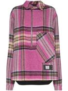 We11done Check Wool Half-zip Shirt - Pink