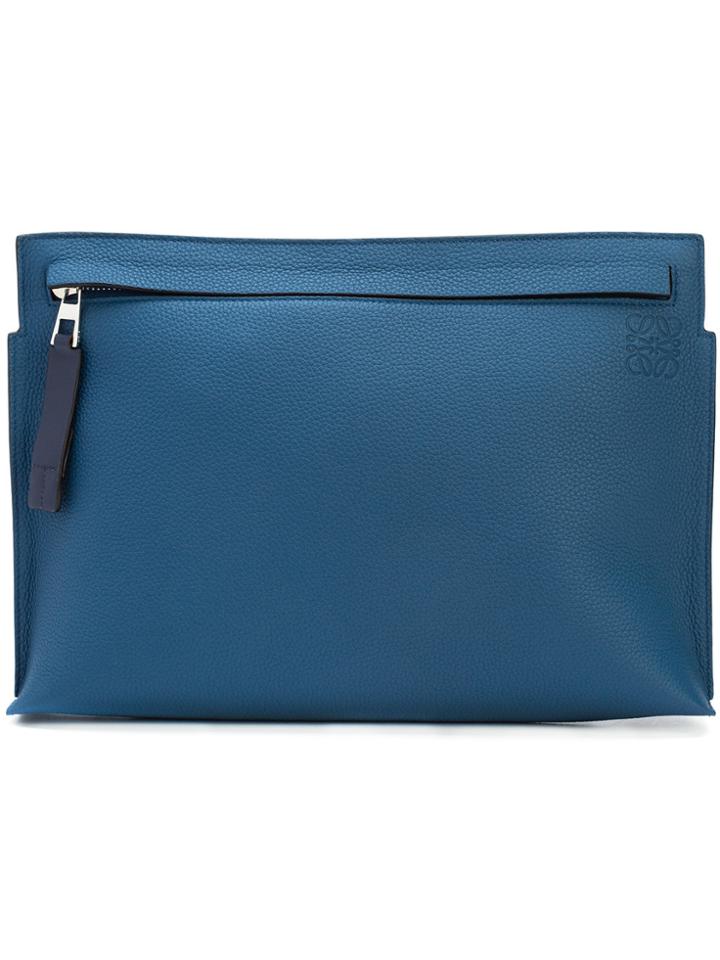 Loewe Medium T-pouch Clutch - Blue