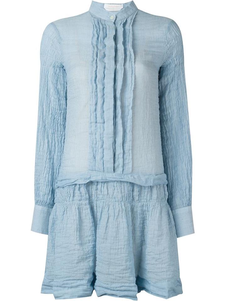 See By Chloé Crinkled Striped Dress