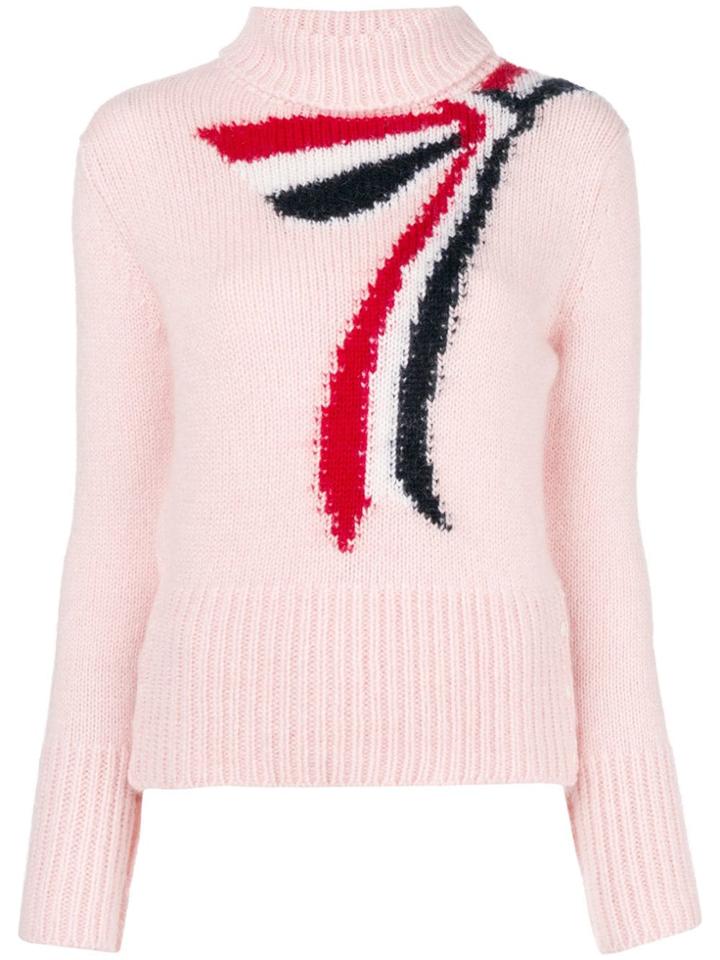 Thom Browne Bow Pattern Fitted Sweater - Pink