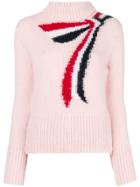 Thom Browne Bow Pattern Fitted Sweater - Pink