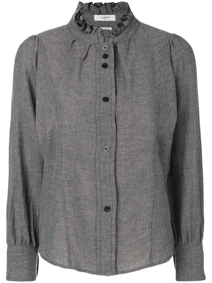 Isabel Marant Étoile - Melphine Blouse - Women - Viscose/wool - 38, Grey, Viscose/wool