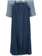 Sea Off-shoulder Denim Dress, Women's, Size: 2, Blue, Cotton/lyocell