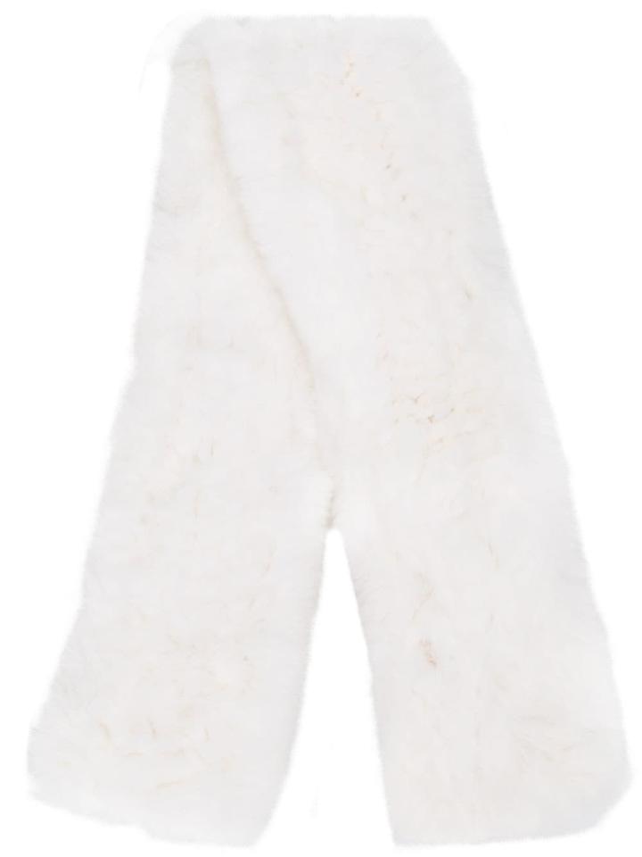Yves Salomon Soft Fur Scarf - White