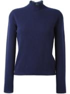 Blugirl Lace Insert Jumper, Women's, Size: 42, Blue, Polyamide/viscose/cashmere/wool