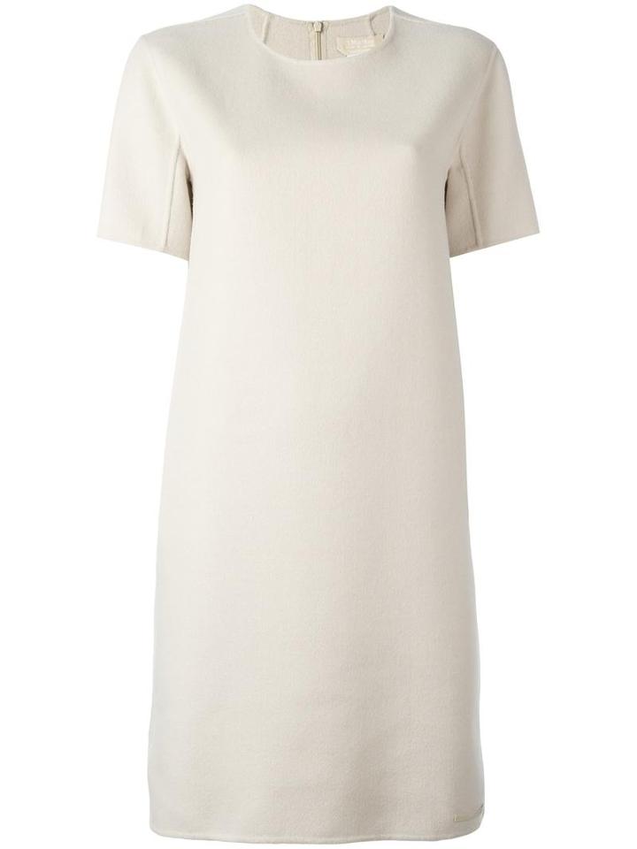 's Max Mara Round Neck Dress, Women's, Size: 44, Nude/neutrals, Angora/virgin Wool