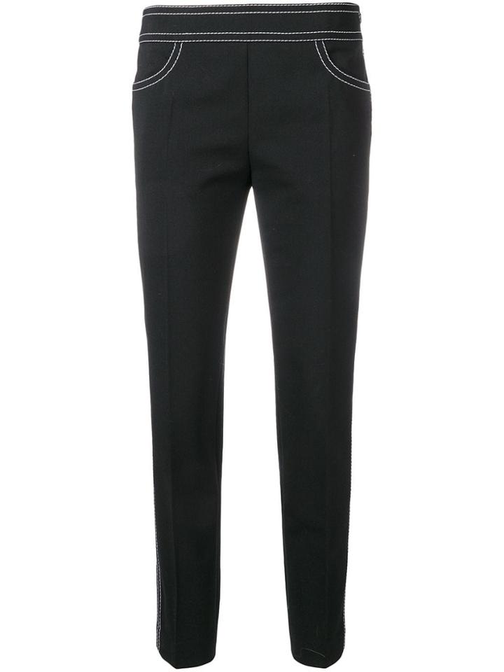 Moschino Contrast Stitch Tapered Trousers - Black