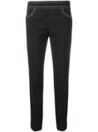 Moschino Contrast Stitch Tapered Trousers - Black