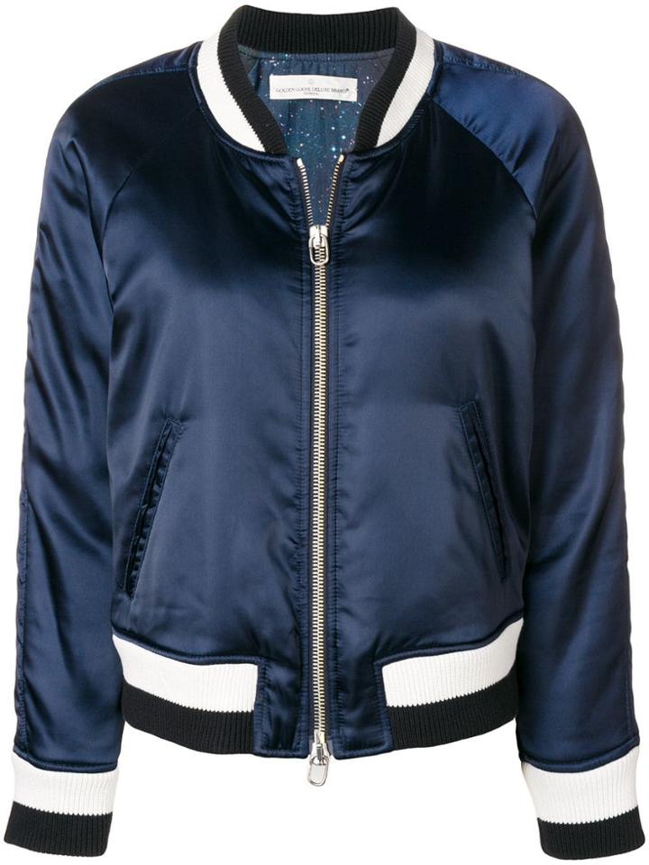 Golden Goose Stripe Detail Bomber Jacket - Blue
