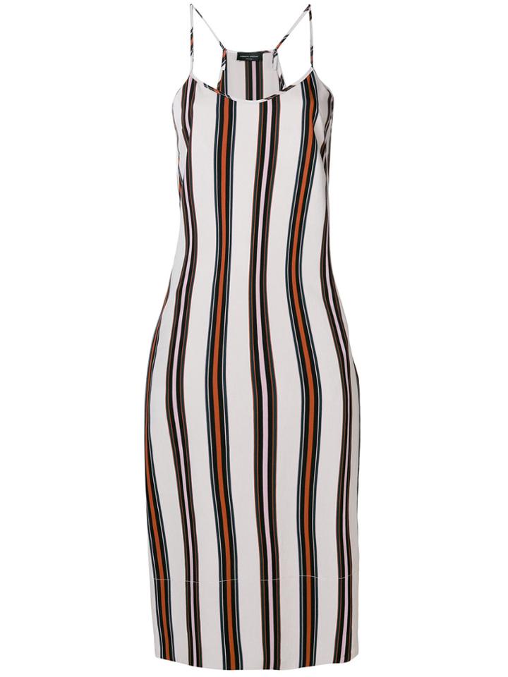 Roberto Collina Striped Midi Slip Dress - Grey