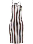 Roberto Collina Striped Midi Slip Dress - Grey