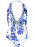 Camilla - Floral Print Swimsuit - Women - Nylon/polyamide/spandex/elastane - M, Blue, Nylon/polyamide/spandex/elastane