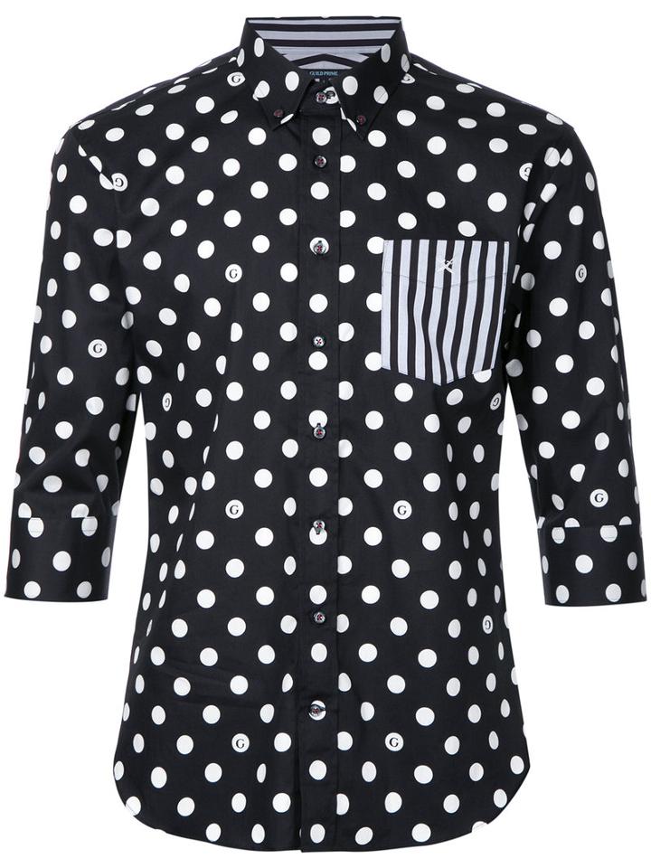 Guild Prime - Stripes And Spots Shirt - Men - Cotton - 1, Black, Cotton