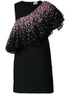 Au Jour Le Jour Embellished Asymmetrical Flounce Dress - Black