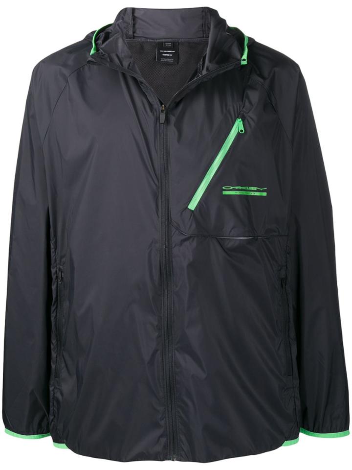 Oakley Contrasting Cuffs Hooded Jacket - Black