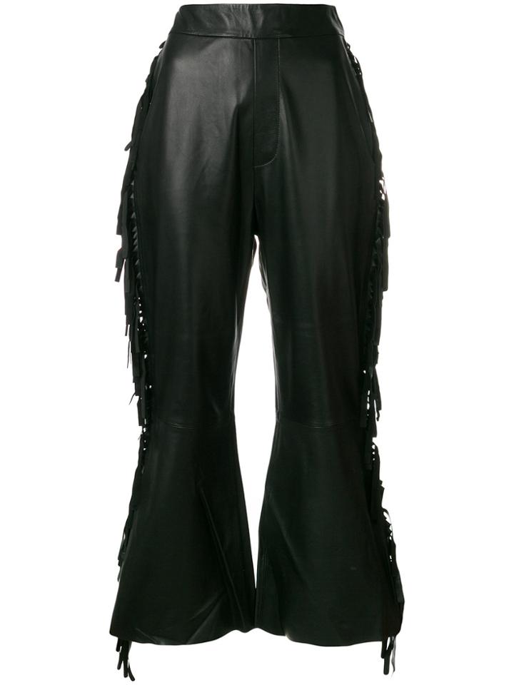 Ellery Flared Fringed Trousers - Black