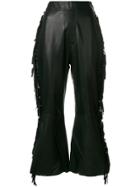 Ellery Flared Fringed Trousers - Black