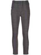 Chloé Checked Skinny-fit Trousers - Grey