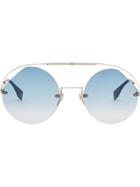 Fendi Eyewear Ribbons & Crystals Sunglasses - Gold