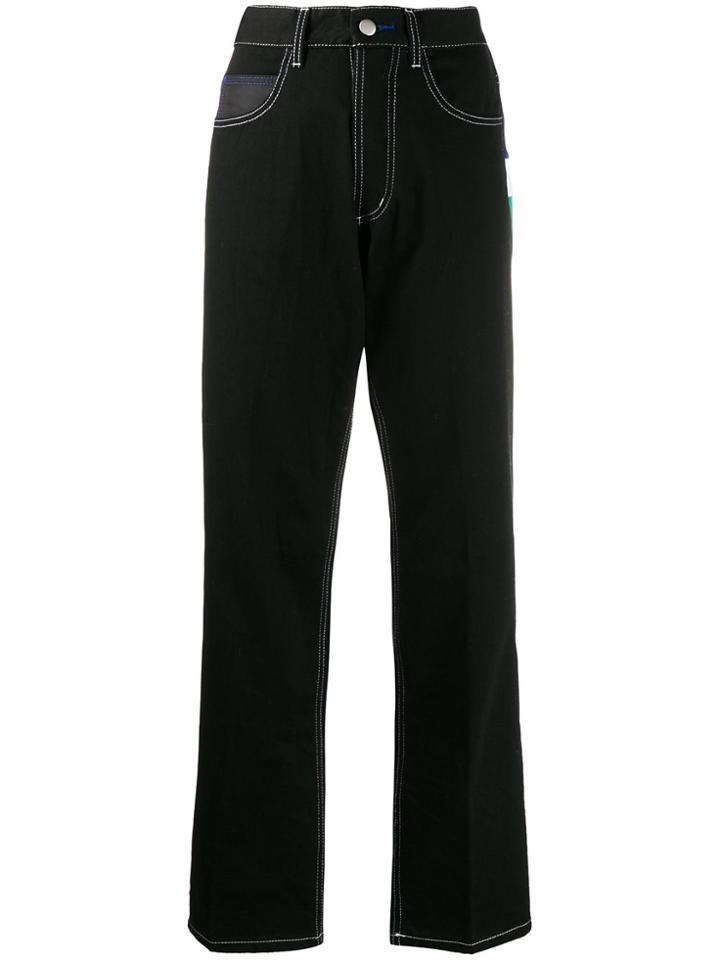 Koché Jeans With Striped Detail - Black