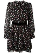 Marc Jacobs Pastel Polka Dot Dress, Women's, Size: 6, Black, Silk/polyester
