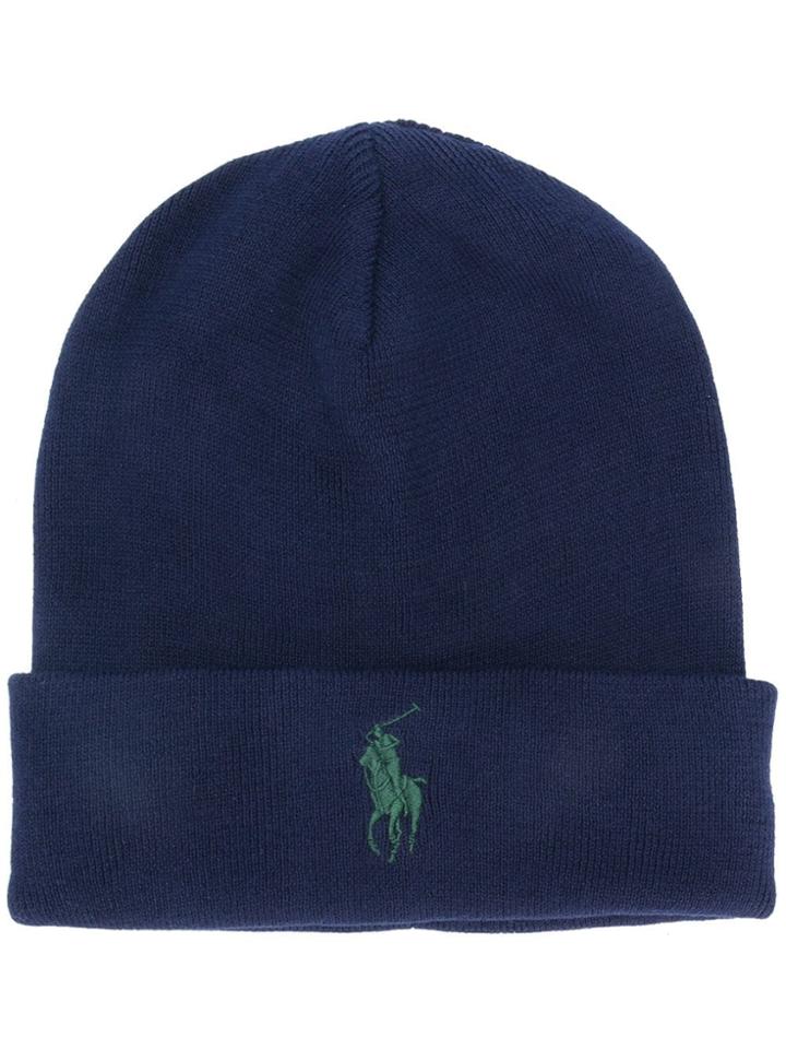 Polo Ralph Lauren Logo Embroidered Beanie - Blue