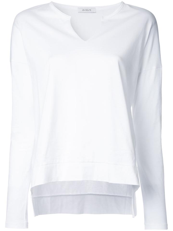 En Route V-neck Jumper, White, Cotton
