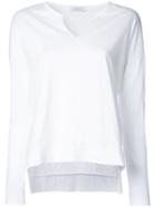 En Route V-neck Jumper, White, Cotton