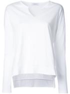 En Route V-neck Jumper, White, Cotton