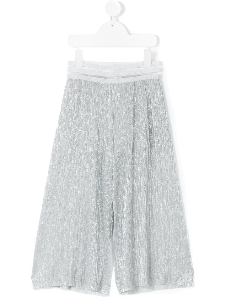 Loredana - Laminated Plissé Trousers - Kids - Polyester/spandex/elastane/viscose/metallic (grey) Fibre - 11 Yrs