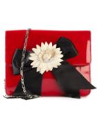 Moschino Vintage Flower Bow Appliqué Shoulder Bag, Women's, Red