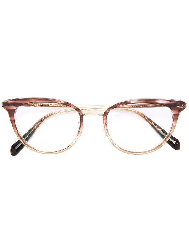 Oliver Peoples Theadora Glasses, Brown, Metal/acetate
