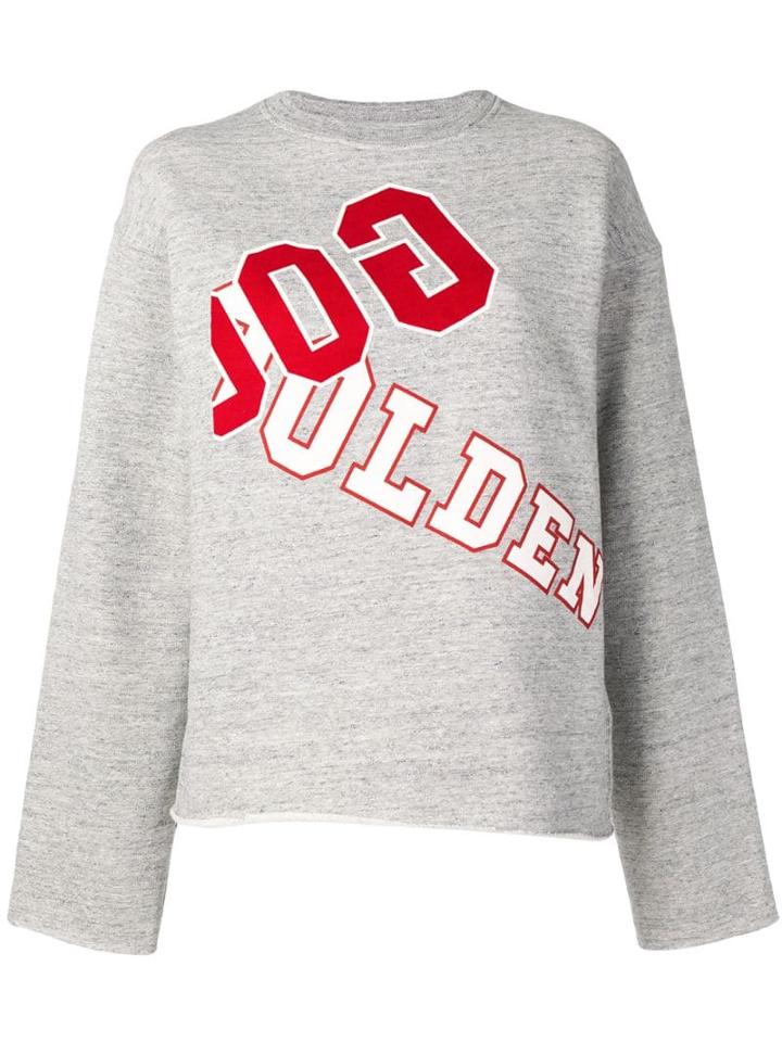 Golden Goose Logo Print Jersey Sweater - Grey