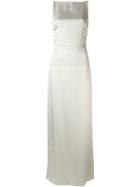 Maison Margiela Open Back Evening Dress, Women's, Size: 40, Grey, Acetate/polyamide/silk