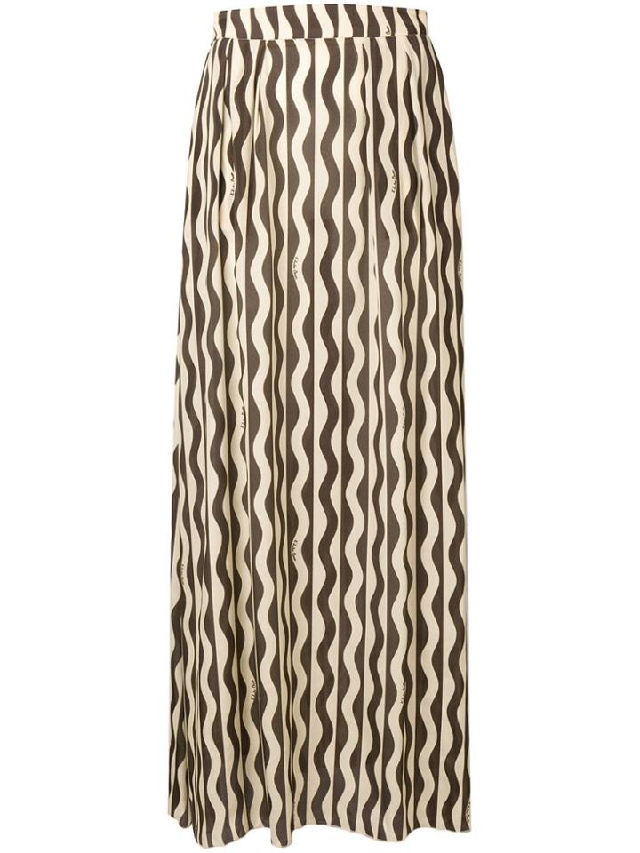 L'autre Chose Wave Print Maxi Skirt - Neutrals