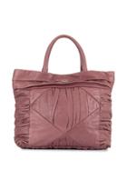 Prada Pre-owned Pleated Logo Plaque Tote - Pink