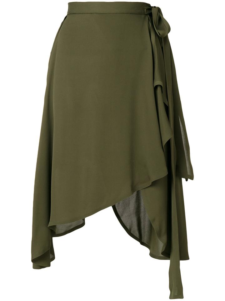 Jw Anderson Wrap Style Asymmetric Hem Skirt - Green