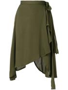 Jw Anderson Wrap Style Asymmetric Hem Skirt - Green