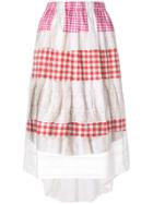 Comme Des Garçons Comme Des Garçons Embroidered Vichy Skirt - White