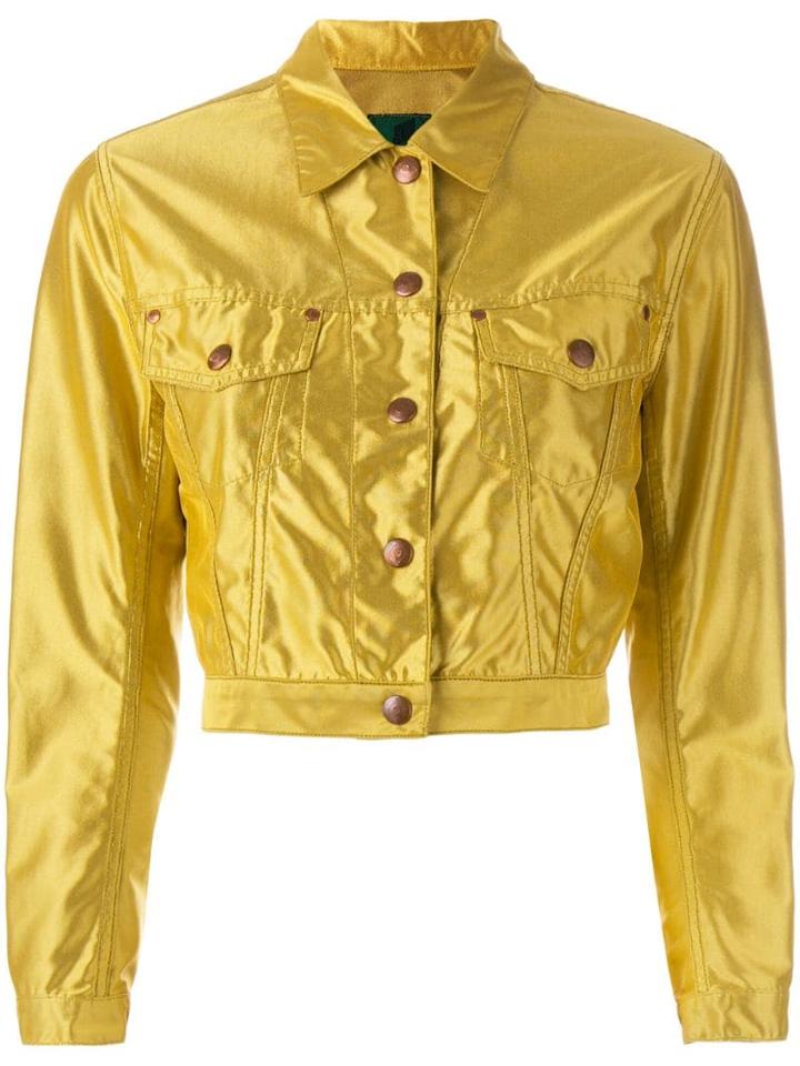 Jean Paul Gaultier Pre-owned Cropped Sheen Jacket - Yellow