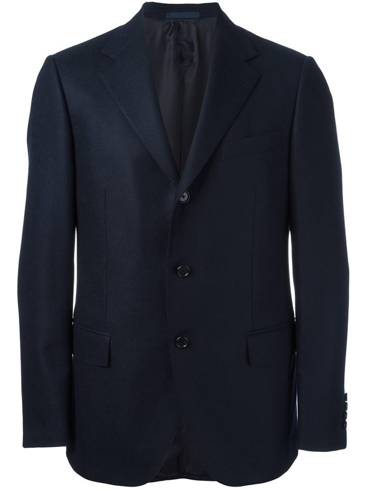 Caruso Classic Blazer, Men's, Size: 48, Blue, Cupro/wool