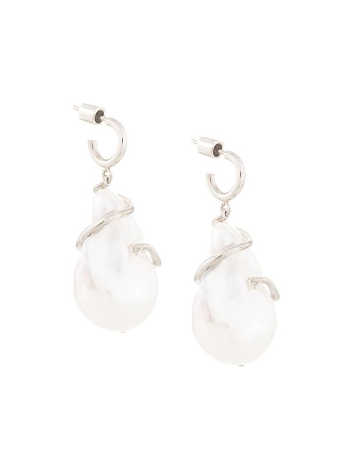 Meadowlark Medusa Coiled Pearl Earrings - White