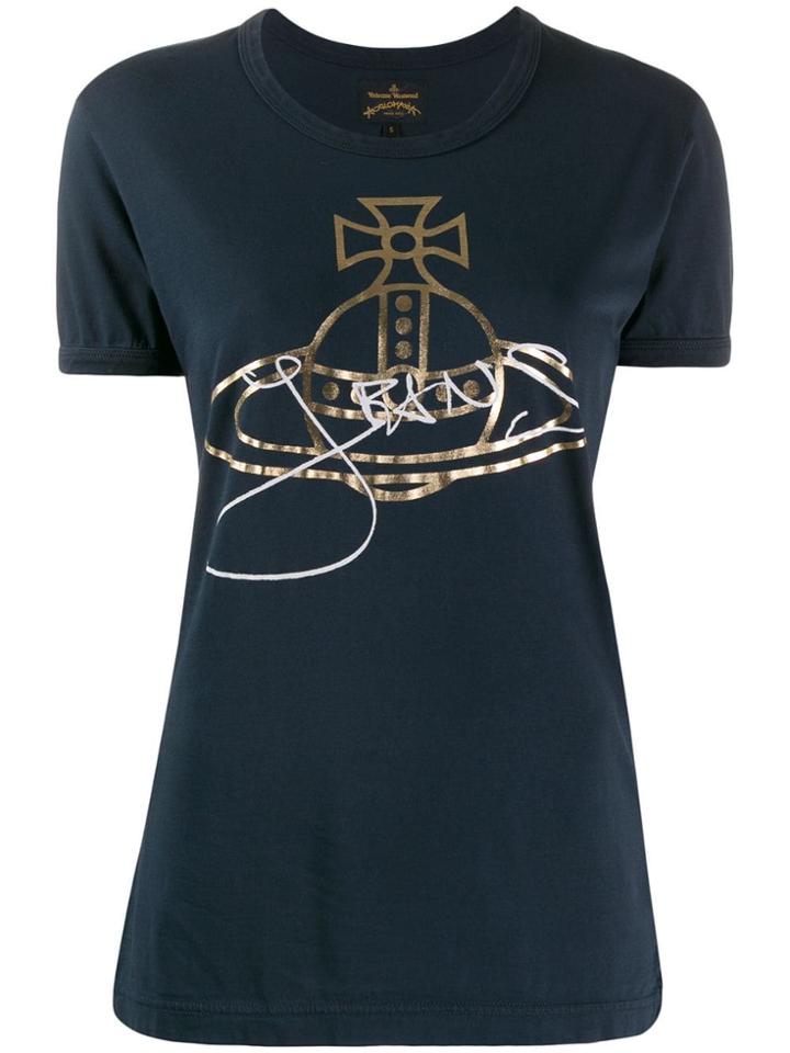 Vivienne Westwood Anglomania Logo Printed T-shirt - Blue
