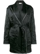 Attico Oversized Dragon Embroidered Wrap Jacket - Black